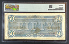 1864 Confederate States Of America  50 Banknote  T-66  Cr  499  Pmg Chau 58 