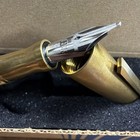 Karas Kustom V2 Brass Fountain Pen Gold Trim Black Ink Ss Double Broad  bb  Nib