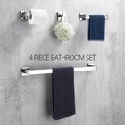 4-pieces Light Silver Bathroom Hardware Accessories Set 24 Inch Towel Bar Towe