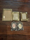 Vintage Lot Of 5 Small Photo Picture Frames Brass Metal