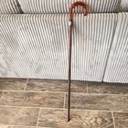 Vintage Ladies Walking Stick cane -chery Amber Crook Handle   Silver Collar