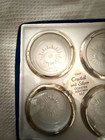 New  Vintage Coasters Set Of 4 Silver Rimmed Crystal Coasters In Original Box