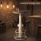 Antique White Adjustable Industrial Bar Table 38 58-48 43  - Kitchen Table