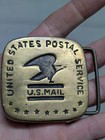 Vintage 1970s Belt Buckle Us Mail Postal Service Brass United States Western