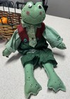 Vintage Fabric Frog Doll Country Farmhouse Shelf Sitter Or Doorstop