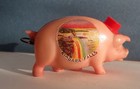 1920 s Figural Celluloid Pig Tape Measure Souvenir Of Niagara Falls Decal