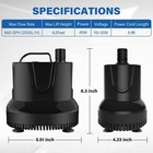 660gph Submersible Water Pump Pond Fountain Pump Aquarium Fish Tank 8 2ft High L