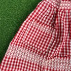 Vintage Handmade Tie Waist Red White Gingham Embroidered Half Apron Cottagecore