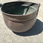 9      round Hammered Copper Cauldron Vat Planter Hanging Witch Farmhouse Antique