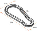 8 Pack 3 Inch Spring Snap Hook Stainless Steel 304 Carabiner Clips Heavy Duty Qu