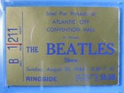 1964 The Beatles Atlantic City Convention Hall Front Row Concert Ticket Stub Psa