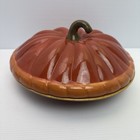 Gkao Pumpkin Pie 11  Plate With Lid Ceramic Baking Pie Covered Dish Holiday