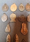Vintage Thai Buddhist Copper Amulets Double Sided-set Of 13