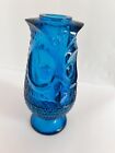 Viking Glass Owl Fairy Lamp Vtg 1960s Bluenique 6900 Glimmer Tea Candle Blue