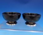 Birks Sterling Silver And Melamine Salt Dip Pair 2 1 8  X 1 1 4    0886 