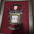 Vintage Heraldic Family Crest Wall Plaques Set Glenn Weiss Coat Of Arms Framed A