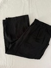 Eileen Fisher Black Organic Linen Wide Leg Pull On Cropped Pants L