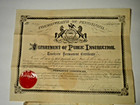 Antique 1876 Pennsylvania Instruction Certificate Victorian Teacher Bedford Pa