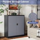 Metal Storage Cabinet With 2 Adjustable Shelves And Locking Doors garage Cabinet