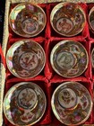 Vintage Chinese Porcelain Zodiac Cups Set Of 12 Millefleur Thousand Flowers