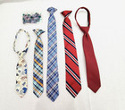 Mixed Lot 6 Boys Ties  Retreez Junior  Novelty Map  Plaid   Stripes