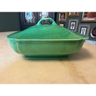 1940s Homer Laughlin Riviera Jade Green Covered Casserole Dish - 10 5 