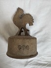 Vintage Cox Fence Post Cap Antique Cast Iron Rooster Topper Finial Farm Cock