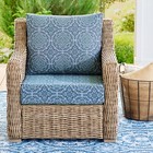 Bh g Blue Medallion Outdoor 24  X 24  2 Pc Deep Seat Cushion Set Patio Chair New