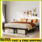 Metal Bed Frame Twin Full Queen King Size 6 8 10 14 16 Inch Platform Bed Frames