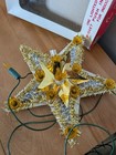 Sears Vintage Tree Top Star Gold Lighted Star W box Works 