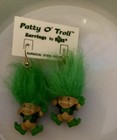 Vintage Russ Brand Troll St  Pattys Day Earrings New