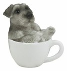 Ebros Realistic Mini Schnauzer Dog Teacup Statue 3  Tall Pet Pal Dog