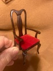 Vtg Concord Dollhouse Set Of 4 Nice Brown maroon Wooden Chairs  7467a  Nib 