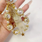 Dior New Novelty Pearls Star Charm Good Lucky Keychain Gift Key Chain With Box