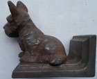 Antique Vintage Littco Cast Iron Scottish Terrier Bookend On Base