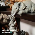 3pcs Cute Resin Elephant Figurine Mother Elephant Hanging 2-babies Home D  cor Us