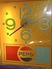 Vintage Pepsi Advertising Lighted Electric Wall Clock 