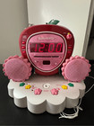 Vintage 2000   s Hello Kitty Floral Strawberry Radio Cd Player Digital Alarm Clock