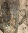 Vintage Glass Iridescent Martini Cocktail Pitcher Draping Pearl Luster Rainbow