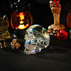 3   Crystal Human Skull Head Figurines Statue Halloween Decoration colorful