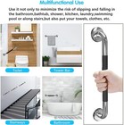 25in Stainless Steel Grab Bar Non-slip Rubber Grip Silver black 500lb