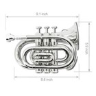 Bb Brass Pocket Trumpet With Case mouthpiece  Cleaning Cloth Musical Instruments