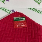 Merry Brite Christmas Tree Skirt Mini Basket Weave Pattern Circle Red 18 Inch