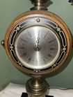 Vtg Stiffel 2 Light Wood   Brass Like Clock Barometer Nautical Ship Lamp 31  