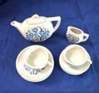Child Miniature Porcelain Tea Set Blue Flowers 13 Pc Made Japan Vintage