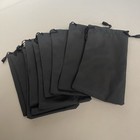 10-pack Gray Drawstring Sunglasses Microfiber Cloth Soft Case Storage Bag