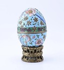 Fabulous Floral Russian Enamel Silver Egg Fantastic Details