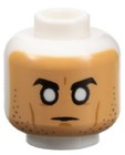 Lego New White Minifigure Head White Dual Sided Flesh mask Gray Wrapping D191