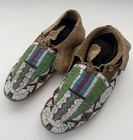 Rare Antique Plains Indian Beaded Moccasins