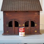 C  1920 Folk Art Primitive Miniature Barn Stable Wooden Handcrafted Dollhouse